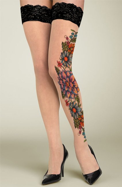 Blooming Flowers Tattoo Stockings – Team Toyboxes