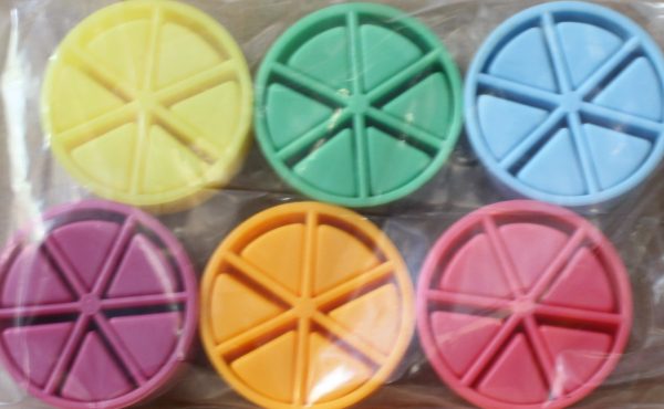 PARTS ONLY -Trivial Pursuit For Kids Board Game - 6 Scoring Tokens & 36 Coloured Wedges