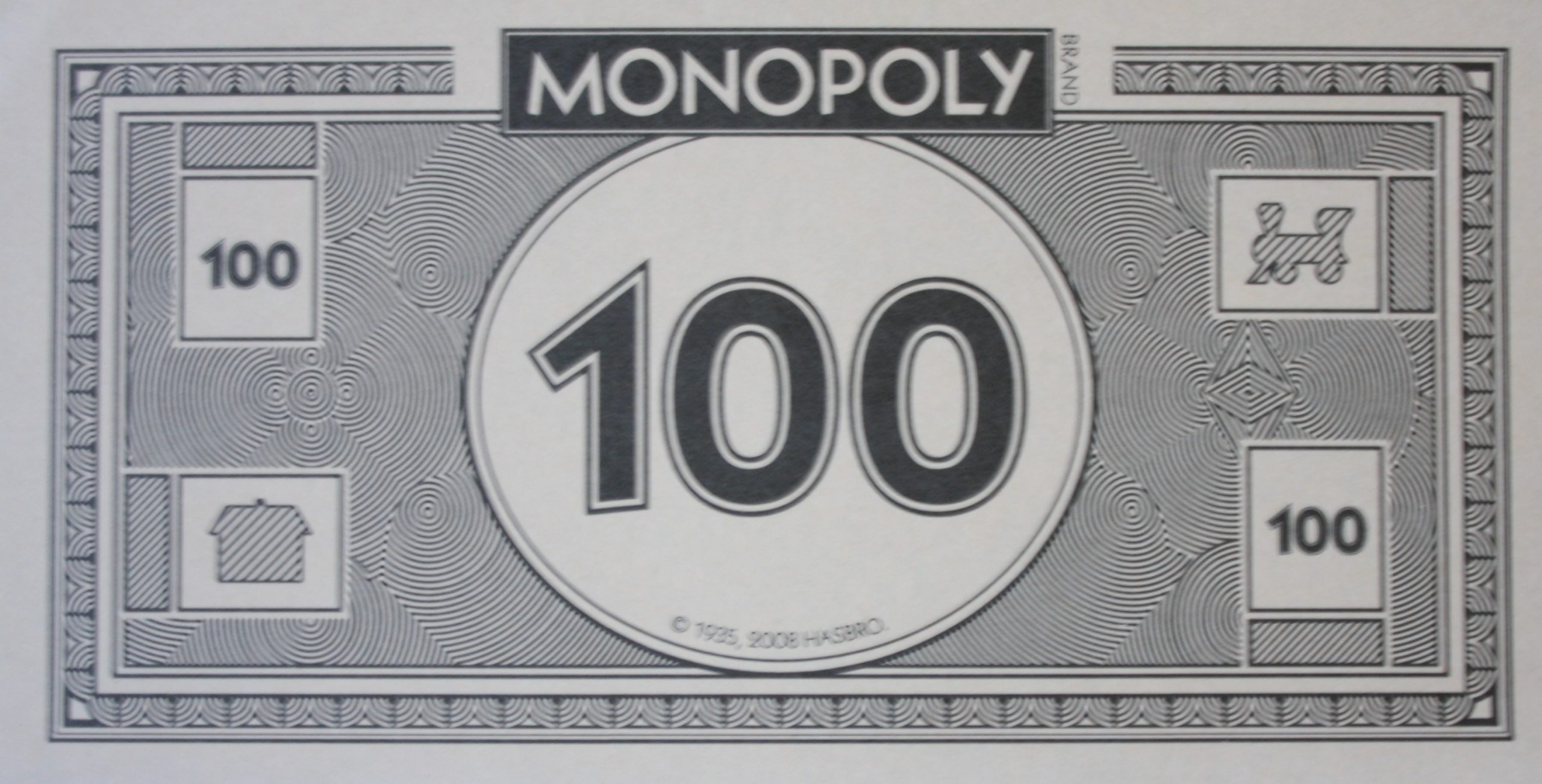 monopoly money 100