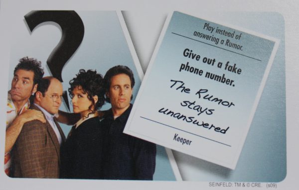 PARTS ONLY - Clue Seinfeld Board Game - #4 Intrigue Card Only