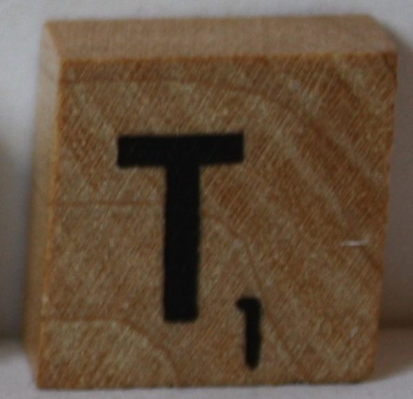 PARTS ONLY - Scrabble Deluxe Travel Edition Board Game - (1) Wooden Letter T Only