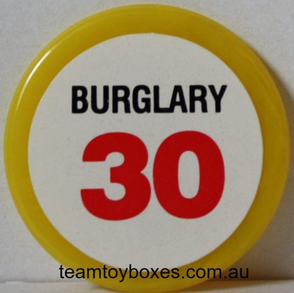 PARTS ONLY - Police Alert Board Game - (1) #30 Burglary Incident Marker Only