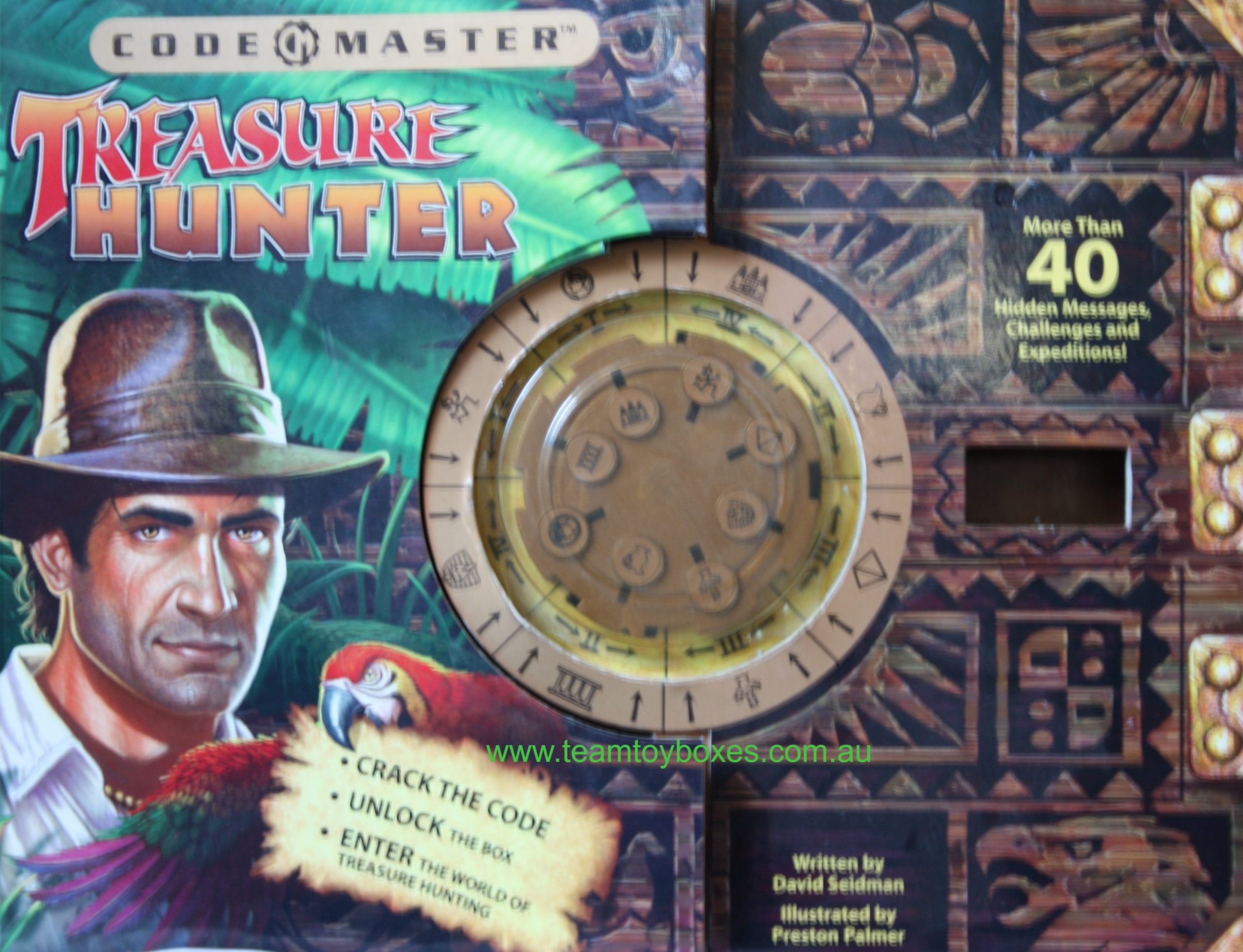 PARTS ONLY - Code Master Treasure Hunter Board Game- (1) Box with Decoder  Wheel, 32 Page Code Cracking Book Only