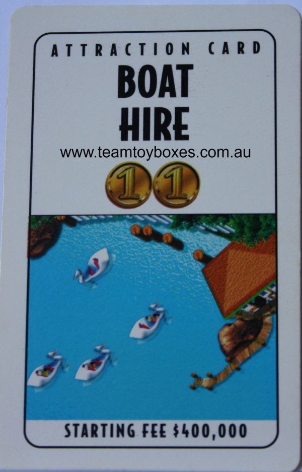 PARTS ONLY - RollerCoaster Tycoon Board Game - (1) Boat Hire Attraction Card