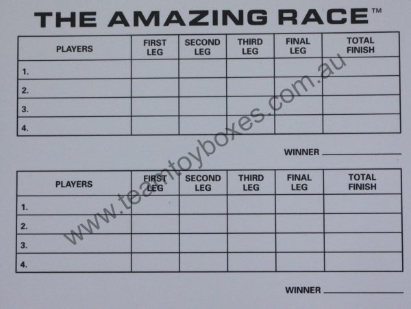 PARTS ONLY - The Amazing Race Board Game - (1) Score Pad Sheet Only