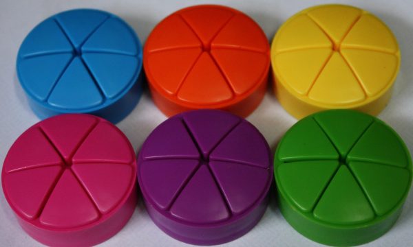 PARTS ONLY - Trivial Pursuit Board Game 2000's Edition - (1) Set of 6 Wedge Holders with 36 Wedges Only