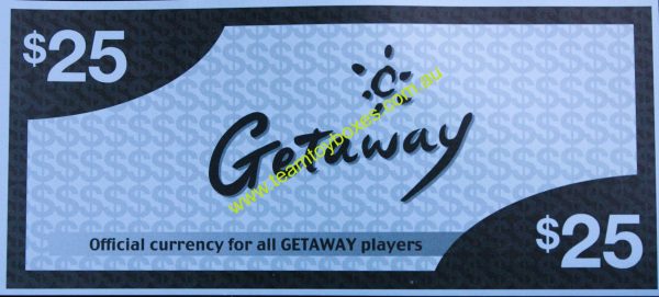 PARTS ONLY - Getaway Board Game - (1) Pack of 20 $25 Notes Only